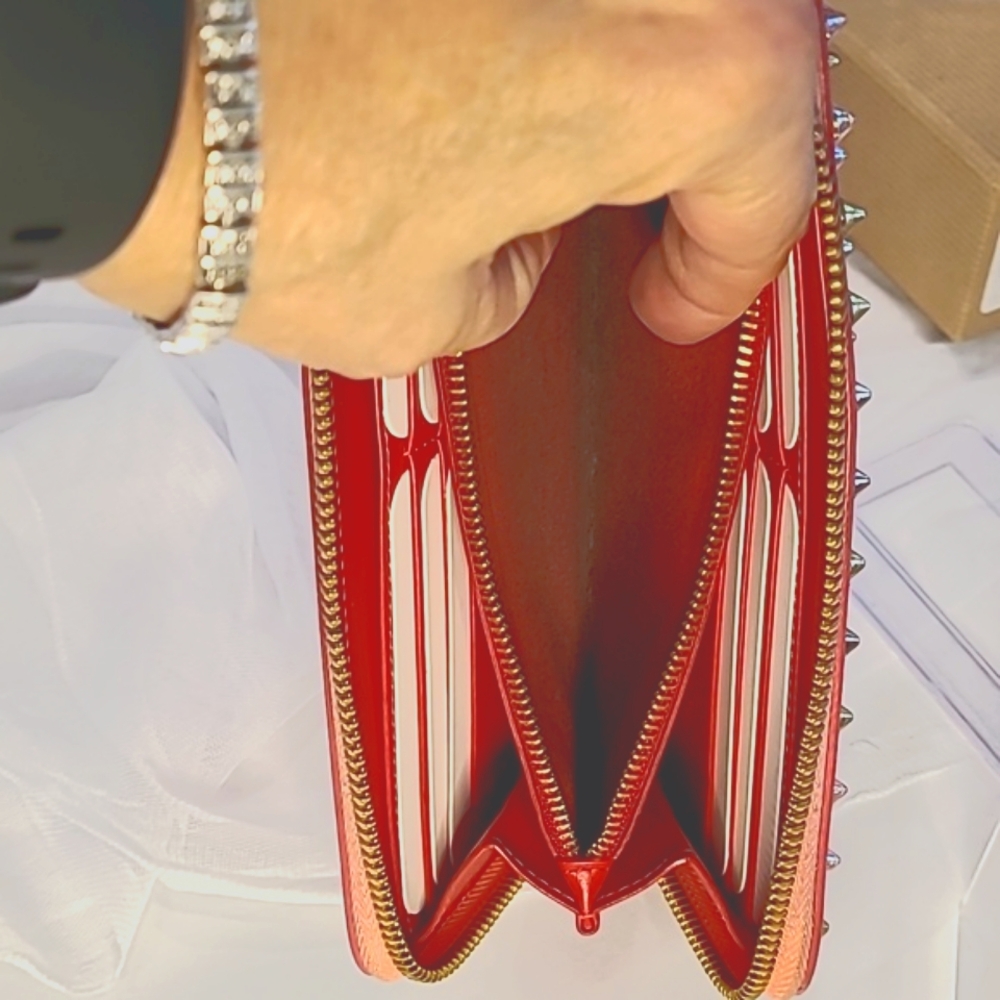 Christian Louboutin Pink Studded Wallet - Picture 9 of 9